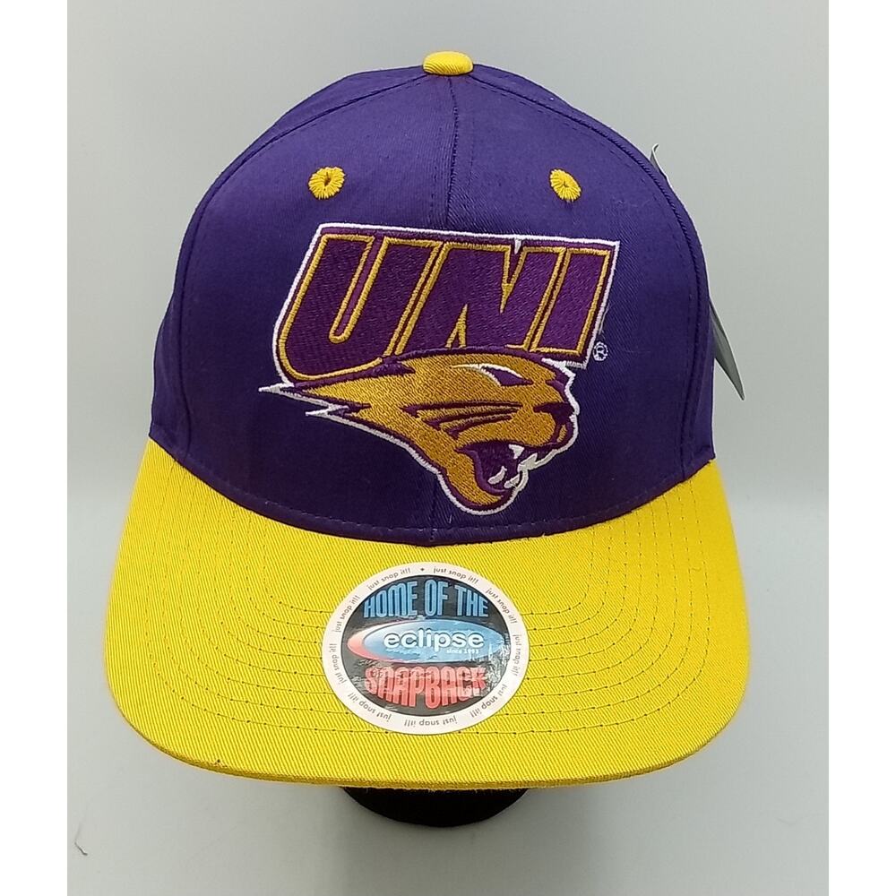 Vintage Northern Iowa Panters NCAA 90's Eclipse Cap Cap Snapback
